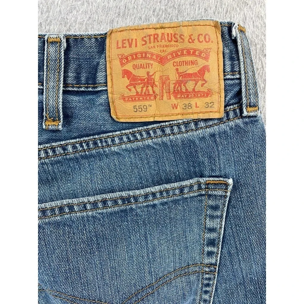 Levis 559 Jeans Mens 38x32 (Fits 36x31) Relaxed Straight‎ Fit Classic Denim